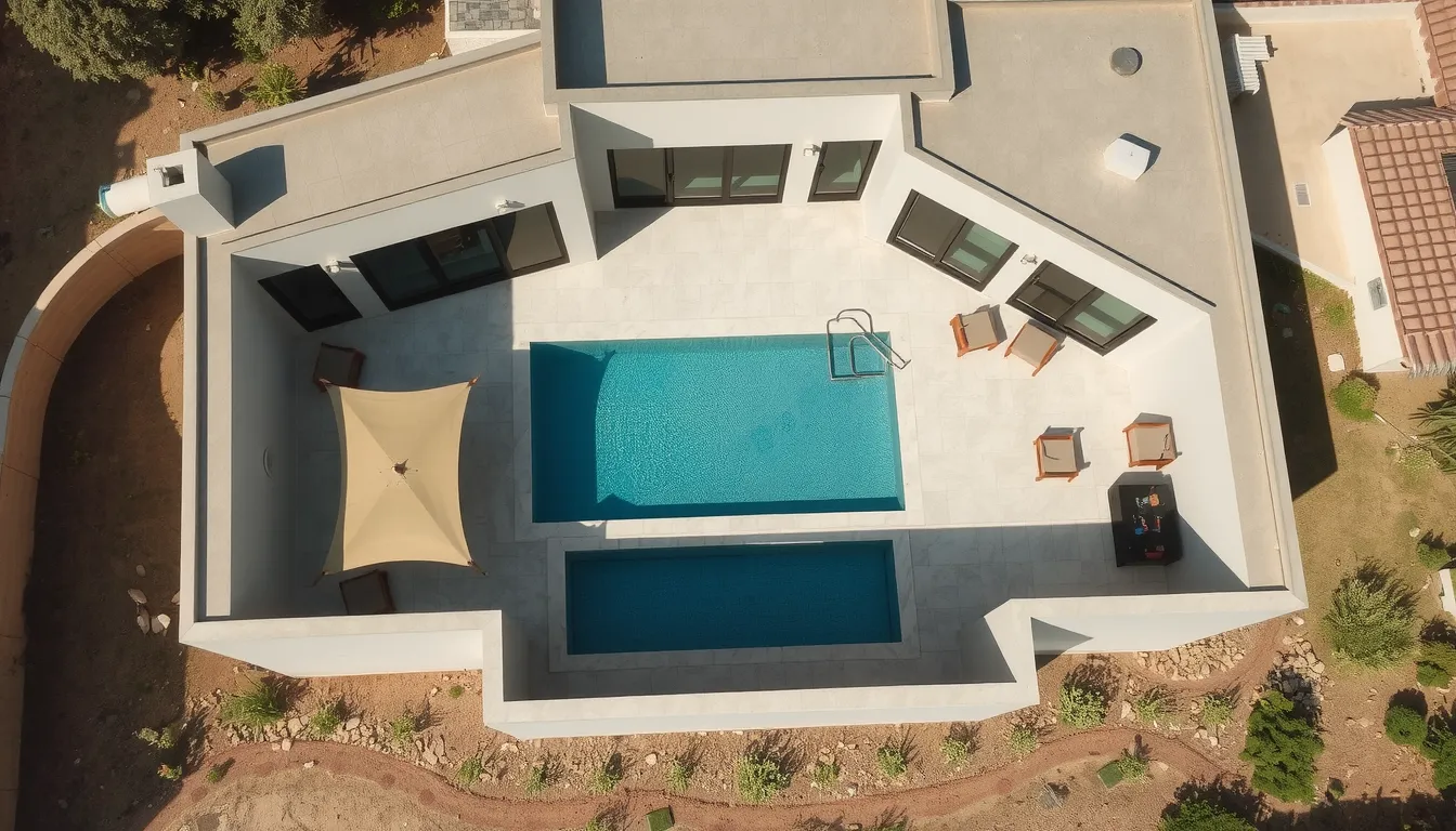 maison en u avec piscine